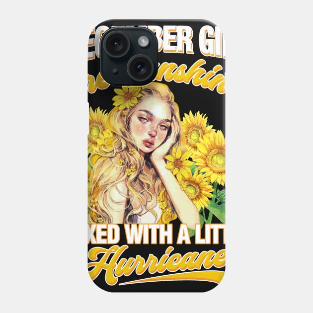 December Girl Sunshine Mixed Hurricane Shirt Cancer Leo Birthday Phone Case by Elliottda