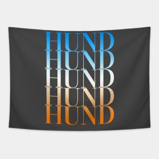 HUND TEXT ORANGE/BLUE GRADIENT PRINT Tapestry