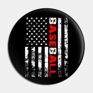 American Flag Gift Baseball Lover Pin