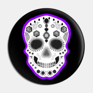 Purple Sugar Skull Pin