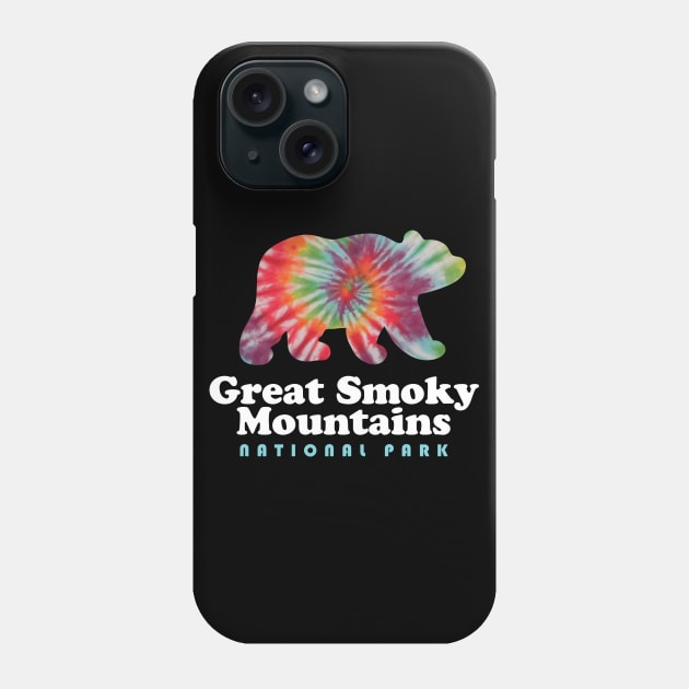 Great Smoky Mountains National Park Bear Tie Dye Phone Case by PodDesignShop