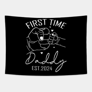 First Time Daddy Est 2024 Fathers Day Tapestry