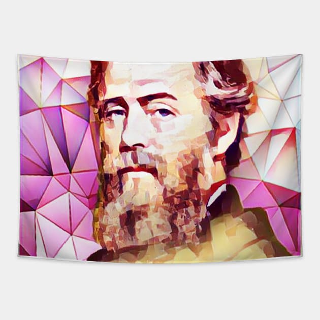 Herman Melville Pink Portrait | Herman Melville Artwork 13 Tapestry by JustLit