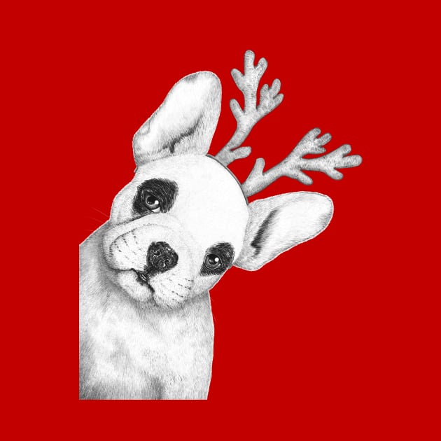 Christmas French Bulldog by kodamorkovkart