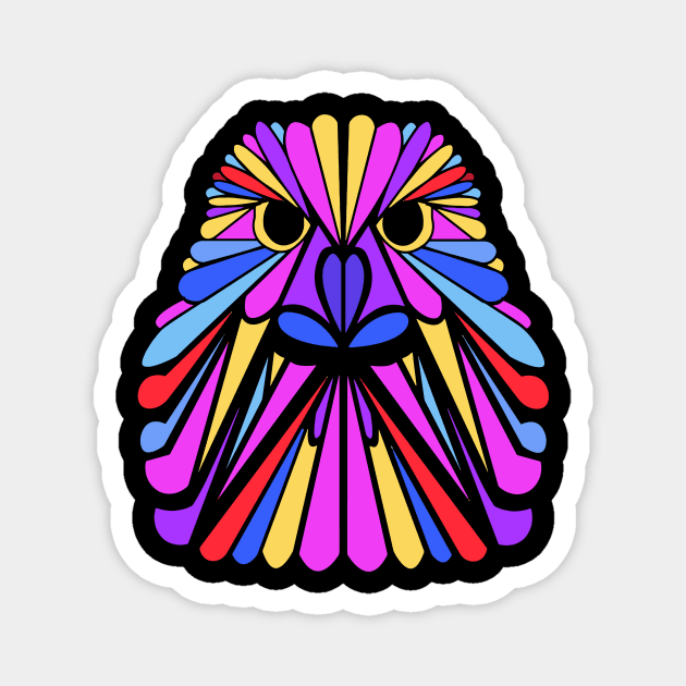 Psychedelic Geometric Pink Eagle Magnet by slippery slope creations