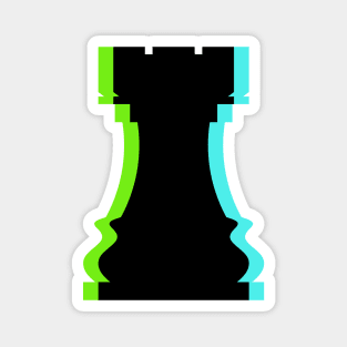 Trippy Rook Piece (Neon Green And Neon Blue) Magnet