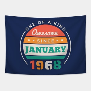 Retro Awesome Since January 1968 Birthday Vintage Bday 1968 Tapestry