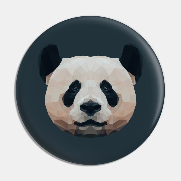 Low Poly Giant Panda Head Pin by ErinFCampbell