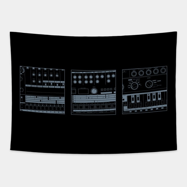 Drum Machine, Drum Machine, Bass Machine Tapestry by Atomic Malibu