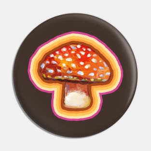 70s Aesthetic Retro Mushroom Pattern by Robert Phelps Pin