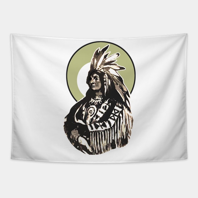 Native American Apache Chief Tapestry by Marccelus