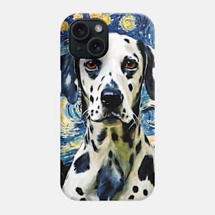 Dalmatian Dog Breed Painting in a Van Gogh Starry Night Art Style Phone Case