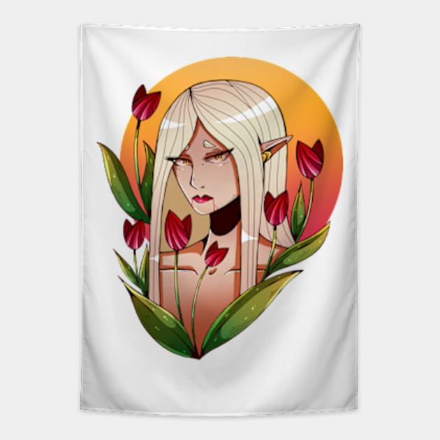 Blood Tulip Tapestry by Chofy87