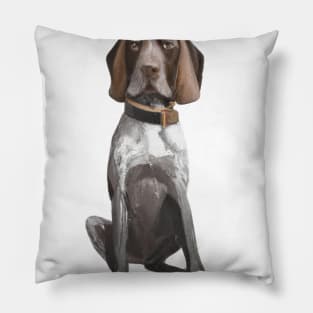 Cute German Shorthaired Pointer Drawing Pillow