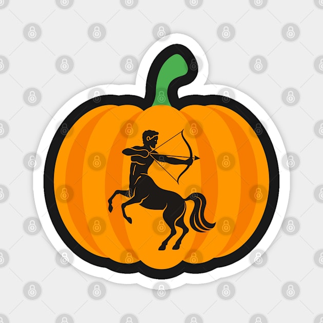 Halloween Jack O Lantern Sagittarius Zodiac Sign Magnet by EndlessDoodles