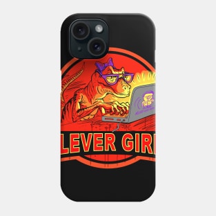 Clever Girl Computer Velociraptor Nerd Phone Case