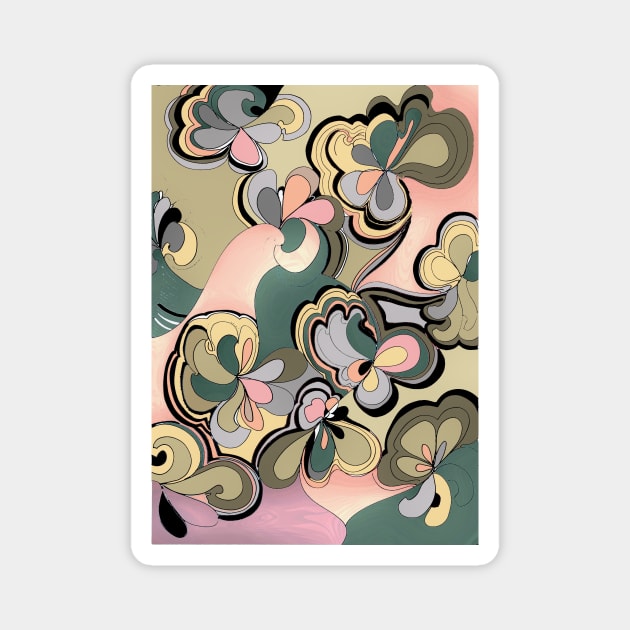 ART DECO PASTEL GEOMETRIC VELVET DESIGN Magnet by jacquline8689