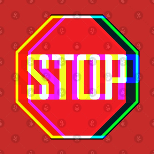 Psychedelic Stop Sign by TJWDraws