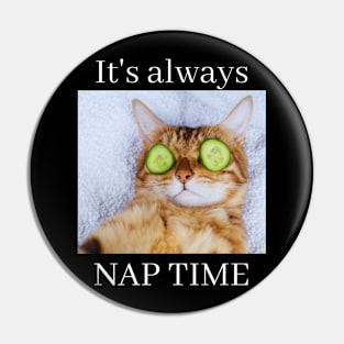 Most Likely to Take a Nap, It's Always Nap Time Funny cat Pin