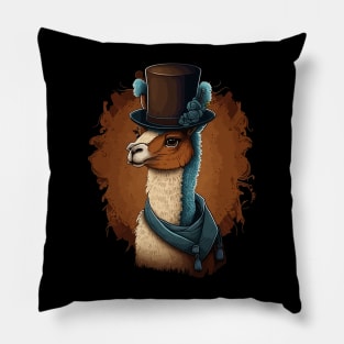 Alpaca With Top Hat Pillow