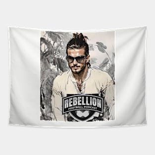 Rebellion Football Podcast (man ponytail and dark shades) Tapestry