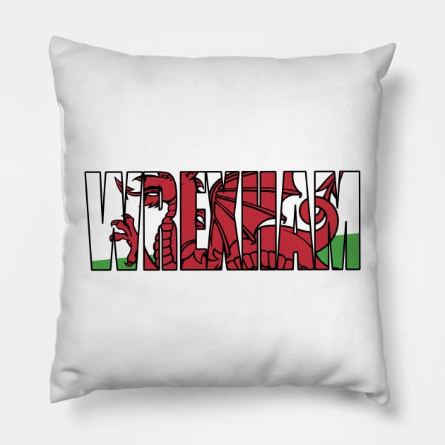 Wrexham welsh flag design Pillow by Confusion101