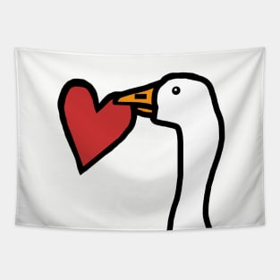 Game Goose Stealing a Heart on Valentines Day Portrait Tapestry