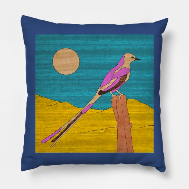 Scissortail Flycatcher Pillow by Gregg Standridge