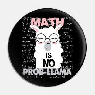 Math Is No Probllama Gift Math Lovers Llama Lovers Gift Pin