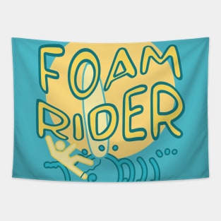 Foam rider - funny beginner surfer epic fail Tapestry