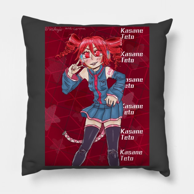 Kasane Teto Pillow by Wiley Blue 