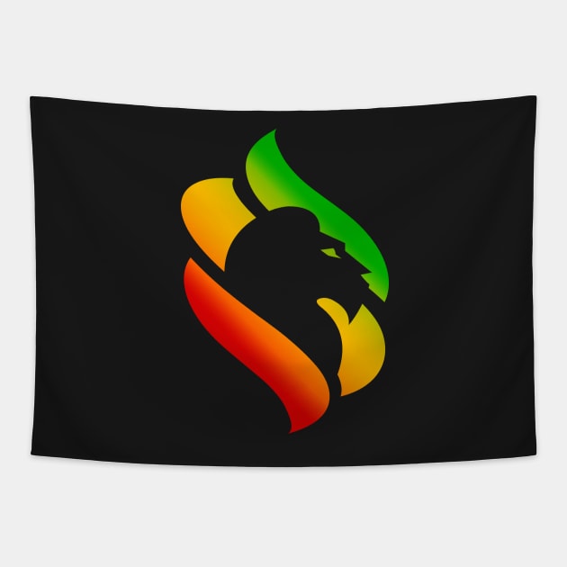 Rasta University Logo Lion Rasta Colors Reggae Tapestry by rastauniversity