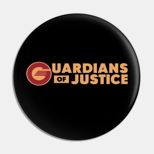 The Guardians Of Justice Text Logo Pin