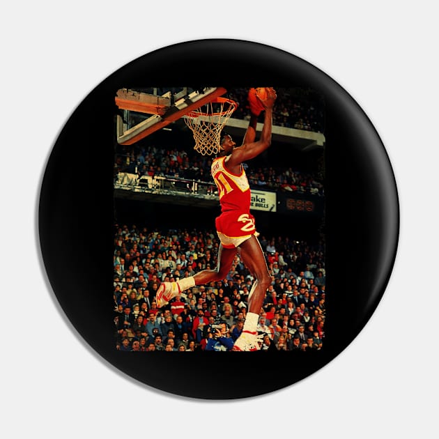 Dominique Wilkins - Vintage Design Of Basketball Pin by JULIAN AKBAR PROJECT