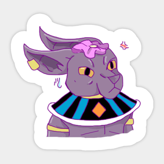 Angry Cat God Beerus Dragon Ball Z Sticker Teepublic