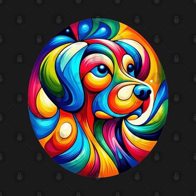 Vibrant Abstract Canine Art by BLKPHNX DESIGNS