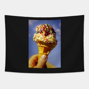 Ice Cream Cone with Sprinkles and Sauce Tapestry