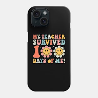 My Teacher Survived 100 Days Of Me School Groovy Phone Case