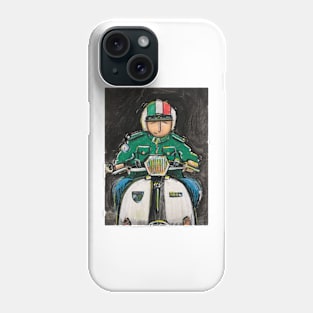 Retro Scooter, Classic Scooter, Scooterist, Scootering, Scooter Rider, Mod Art Phone Case