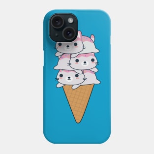 Cute Cat Ice Cream Cone T-Shirt Phone Case