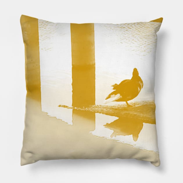 Summer time, 2, beach, summer, sea, tropical, exotic, tan, brown, bird, soft, pastel, Pillow by PrintedDreams