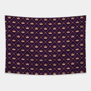 Cute Geometric Crown Pattern Tapestry