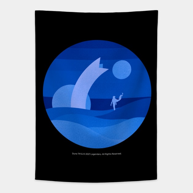 Minimalist Arrakis, Blue Moons Tapestry by Dream Artworks