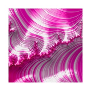 Fractal Art-Pink Striped Candy T-Shirt