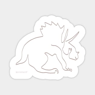 Maastrichtien Triceratops Ceratopia Cream Color - Oneliner Magnet