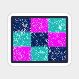 Vibrant squares with splash Magnet