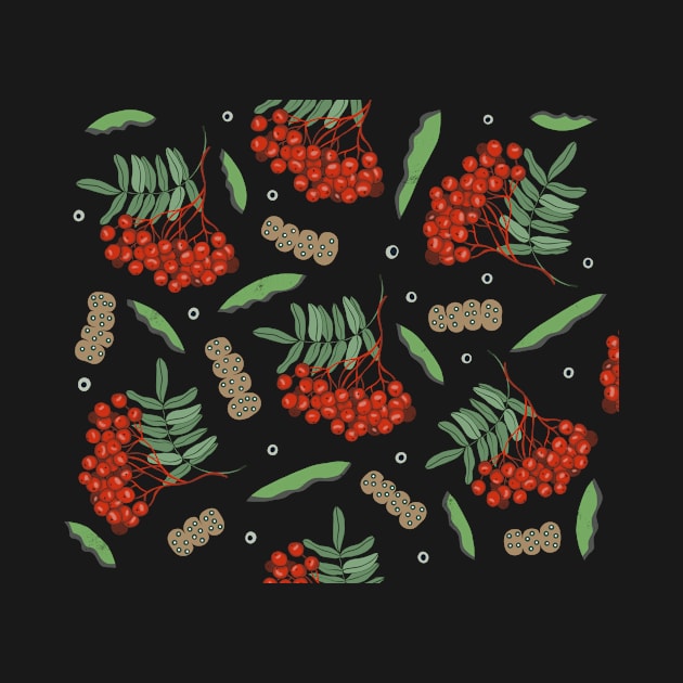 red detailed Rowan berries by Pacesyte