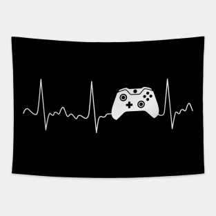 Gamer Heartbeat Video Game Lover Gaming Tapestry