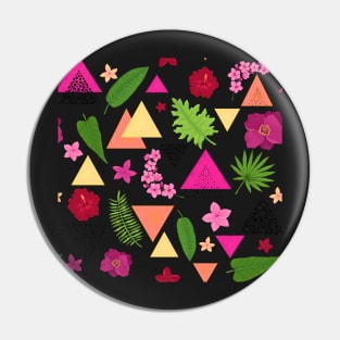 Colorful Flowers, Leaves and Triangles Pin