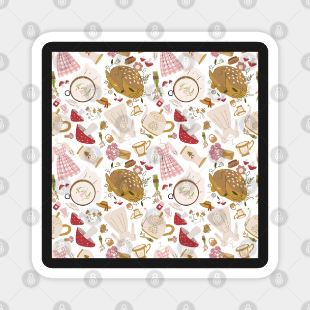 Cottage Core Tea Party Magnet by Milibella